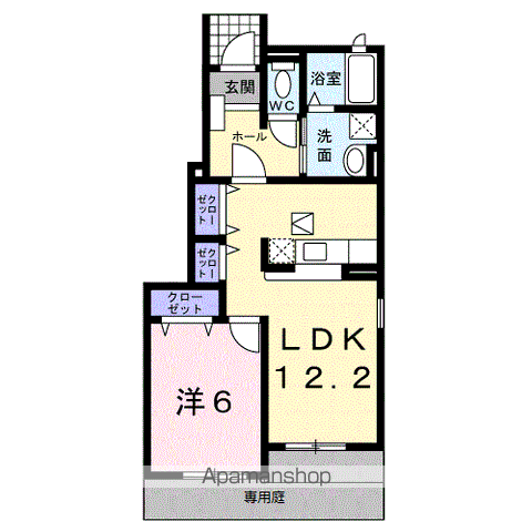 ハピネス・ブルックⅠ(1LDK/1階)の間取り写真