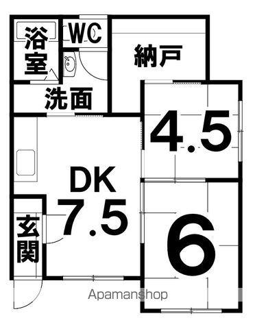 緑西ハイツ(2DK/1階)の間取り写真