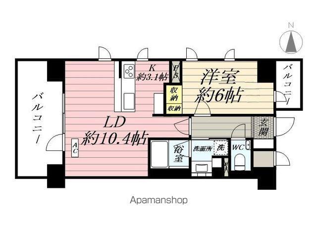 RESIDENCE PLAZA横手駅前(1LDK/7階)の間取り写真