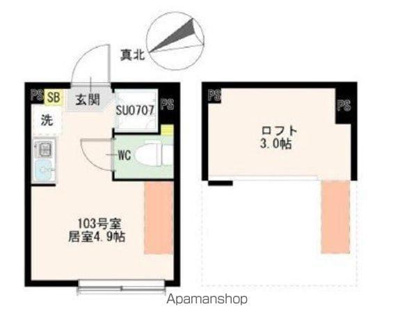 ブルーレースアゲート(ワンルーム/1階)の間取り写真