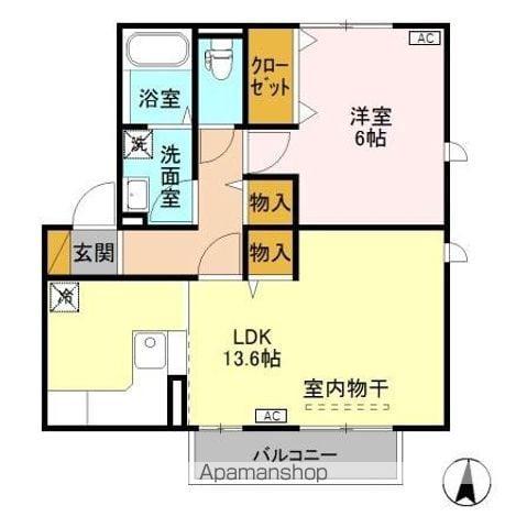 レセンテ(1LDK/2階)の間取り写真