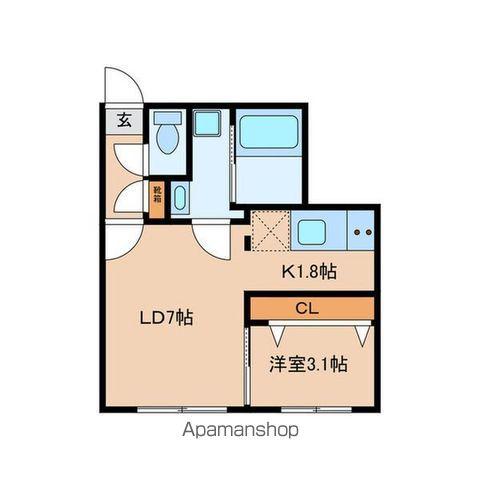 QUADOR今池イースト(1LDK/4階)の間取り写真