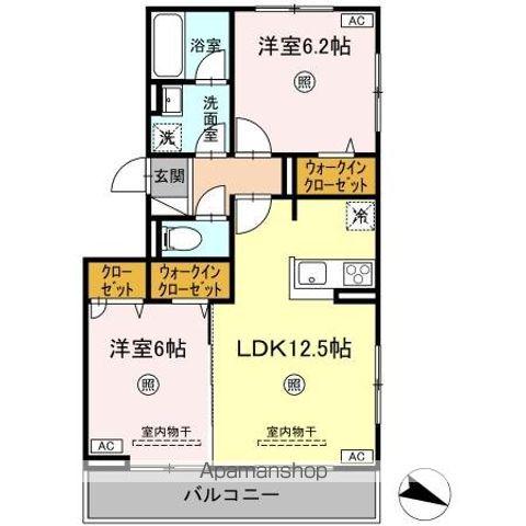 D-ROOM原町駅南(2LDK/3階)の間取り写真
