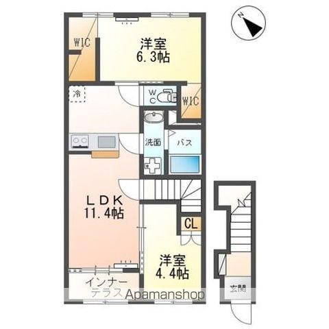 中田アパート工事(2LDK/2階)の間取り写真