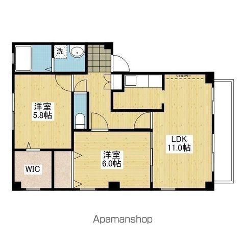 フォブール一色SAYA A棟(2LDK/1階)の間取り写真