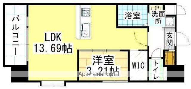 ハイネス徳力(1LDK/2階)の間取り写真