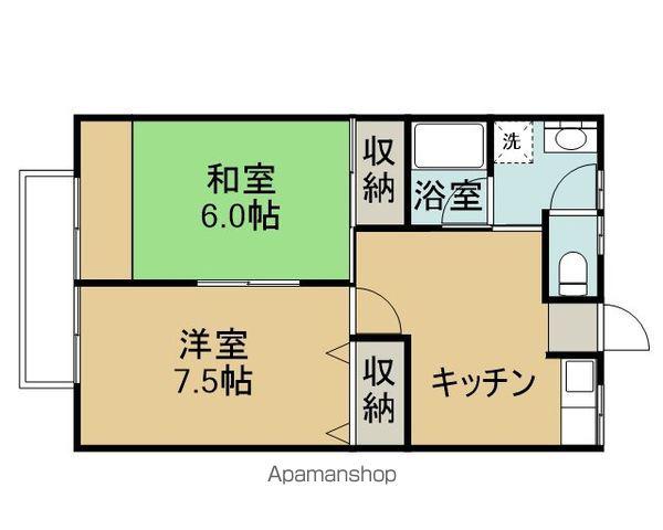 あさぬまアパート2号館(2DK/2階)の間取り写真