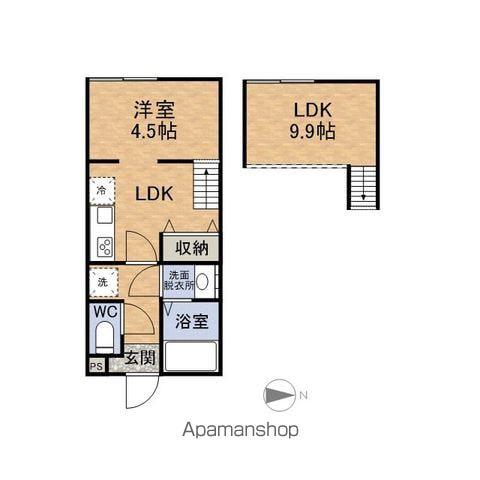 ORIGAMIⅡ(1LDK/1階)の間取り写真
