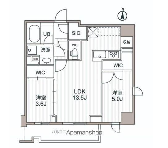 シーズンフラッツ両国サウス(2LDK/5階)の間取り写真