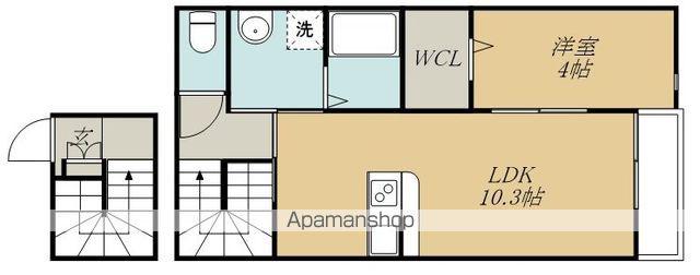 プランドール(1LDK/2階)の間取り写真