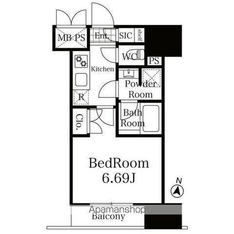リージア上杉一丁目(1K/10階)の間取り写真
