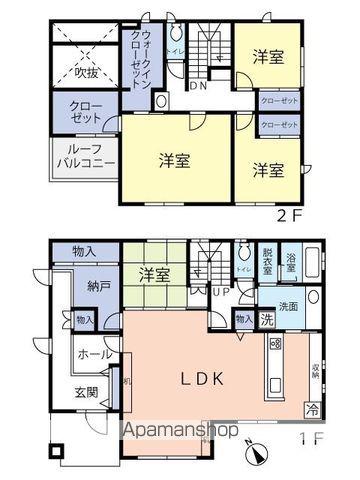 福岡県福津市 2階建 築8年(4LDK)の間取り写真