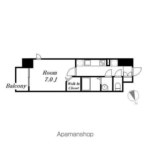 パルティール八田(1K/10階)の間取り写真