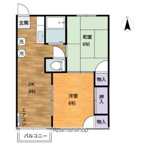 コーポ藤岡A(2DK/2階)の間取り写真