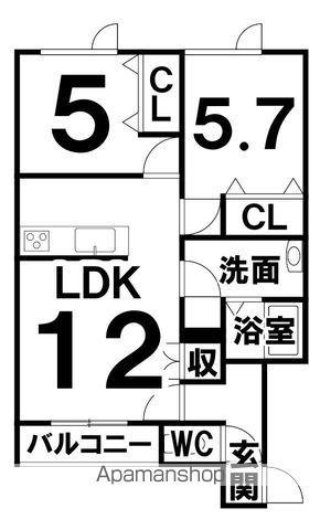 エトス白樺(2LDK/1階)の間取り写真