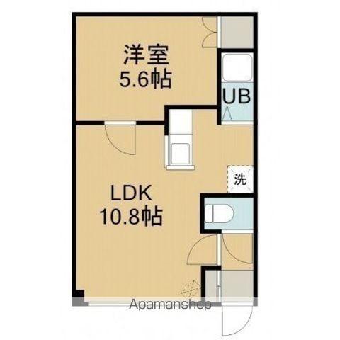 コーポ中の島(1LDK/2階)の間取り写真