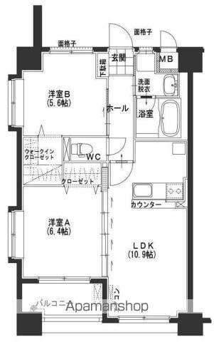ヴェルディ(2LDK/2階)の間取り写真