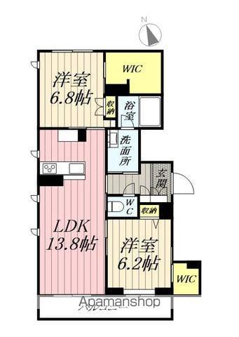 アルコーブ51(2LDK/1階)の間取り写真