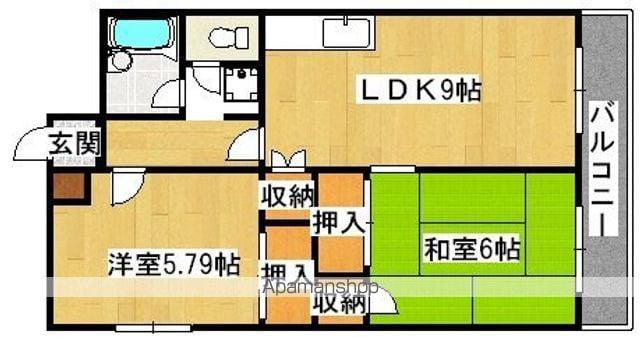 苅田ピースハイツ(2LDK/2階)の間取り写真
