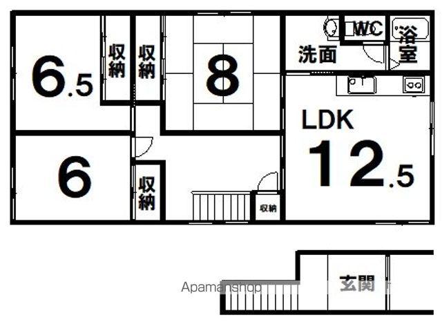 岩田ハイツ(3LDK/2階)の間取り写真