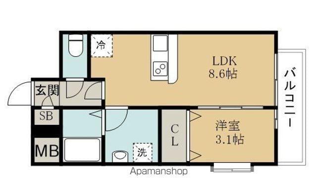 SUNSHINE STAGE 弐番館(1LDK/3階)の間取り写真