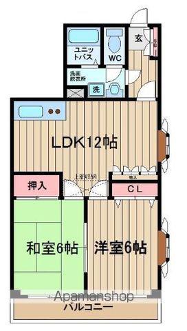 グランデ・エル(2LDK/1階)の間取り写真