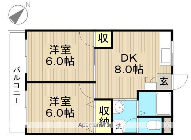 グランデ富士(2DK/1階)の間取り写真