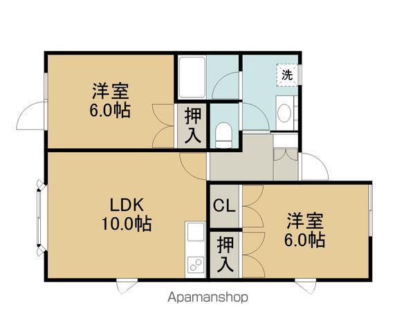 アムウル髙野(2LDK/1階)の間取り写真