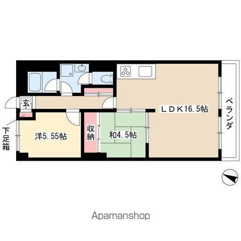 赤城パークマンション(2LDK/2階)の間取り写真