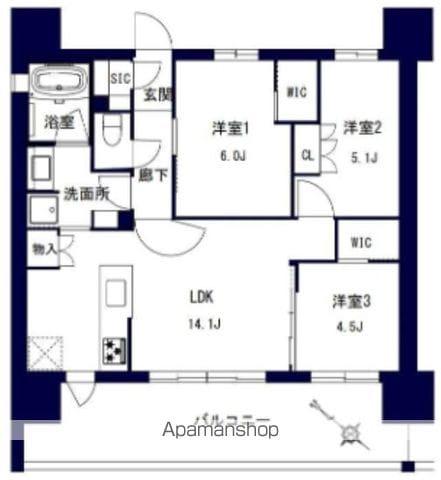センチュリー千葉みなと(3LDK/11階)の間取り写真