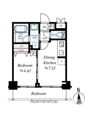 ダイナシティ高田馬場(1DK/2階)の間取り写真