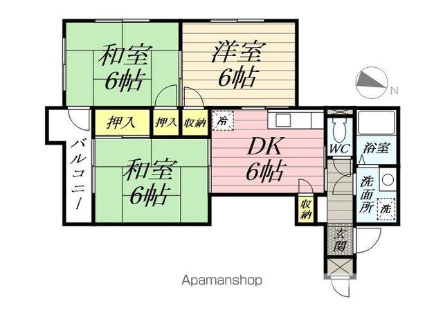 グランメゾンド蓮田(3DK/2階)の間取り写真
