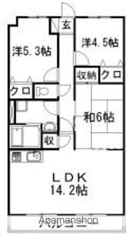 VENTO484(3LDK/3階)の間取り写真