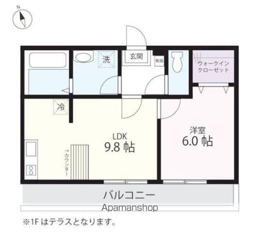 ハーミットクラブハウストゥギャザー(1LDK/1階)の間取り写真