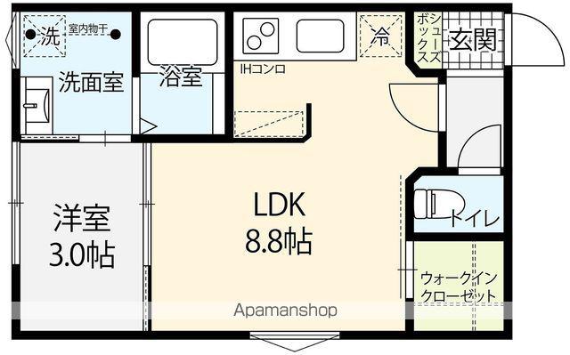 GO FUN APARTMENT能美中町(1LDK/2階)の間取り写真