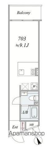THE TRIAS KASHIWA(1K/7階)の間取り写真