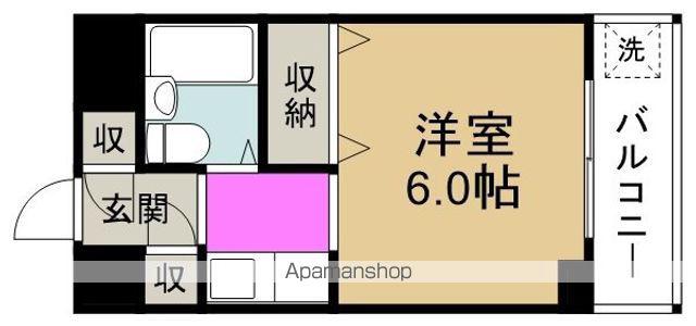 シュライン上福島(1K/4階)の間取り写真