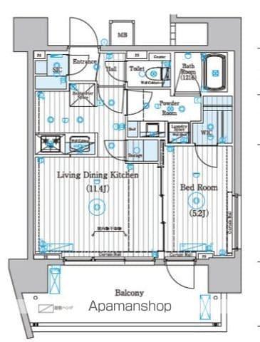 リライア東京墨田(1LDK/2階)の間取り写真