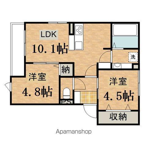 D-ROOM平山5丁目(2LDK/3階)の間取り写真
