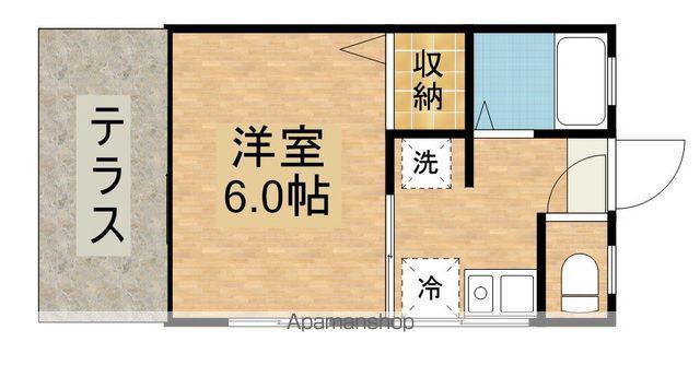 ファミーユ武蔵野(1K/1階)の間取り写真