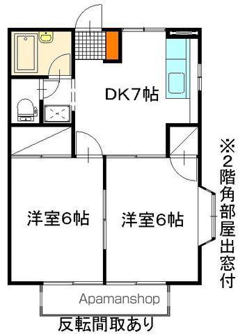 S・ミカメイドキャッスル(2DK/2階)の間取り写真