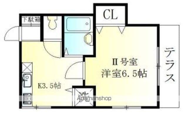HYU-GAグランドパレス永福町(1K/1階)の間取り写真