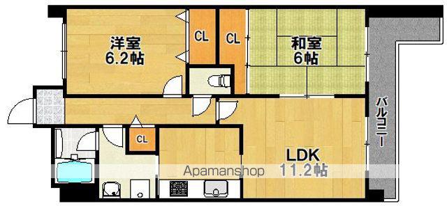 ベルメイト長居(2LDK/2階)の間取り写真