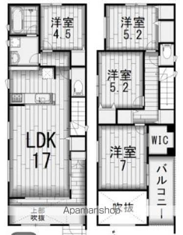 東武鉄道野田線 逆井駅 徒歩25分 2階建 築3年(4LDK)の間取り写真