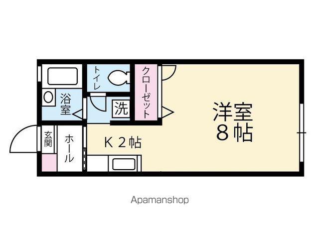 ルミエール東津田(1K/2階)の間取り写真