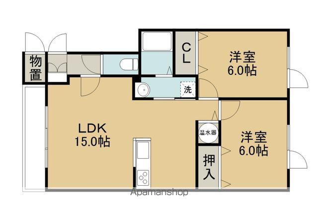 アーバン花園(2LDK/1階)の間取り写真