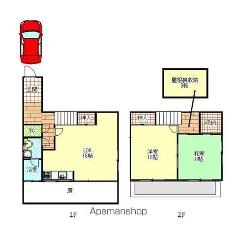 愛知県名古屋市西区 2階建 築39年(2LDK)の間取り写真