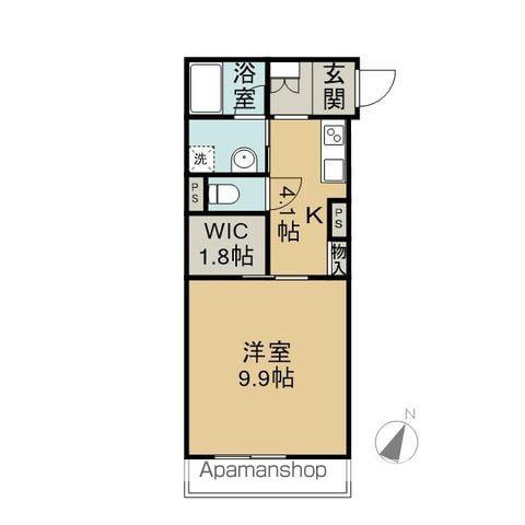 Mスクエア コート(1K/1階)の間取り写真