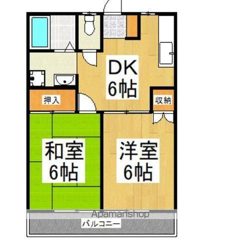 メゾンソレイユ(2DK/2階)の間取り写真