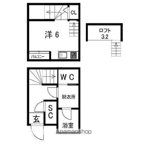 RESIDENCEKAMIMAEZU(1K/2階)の間取り写真